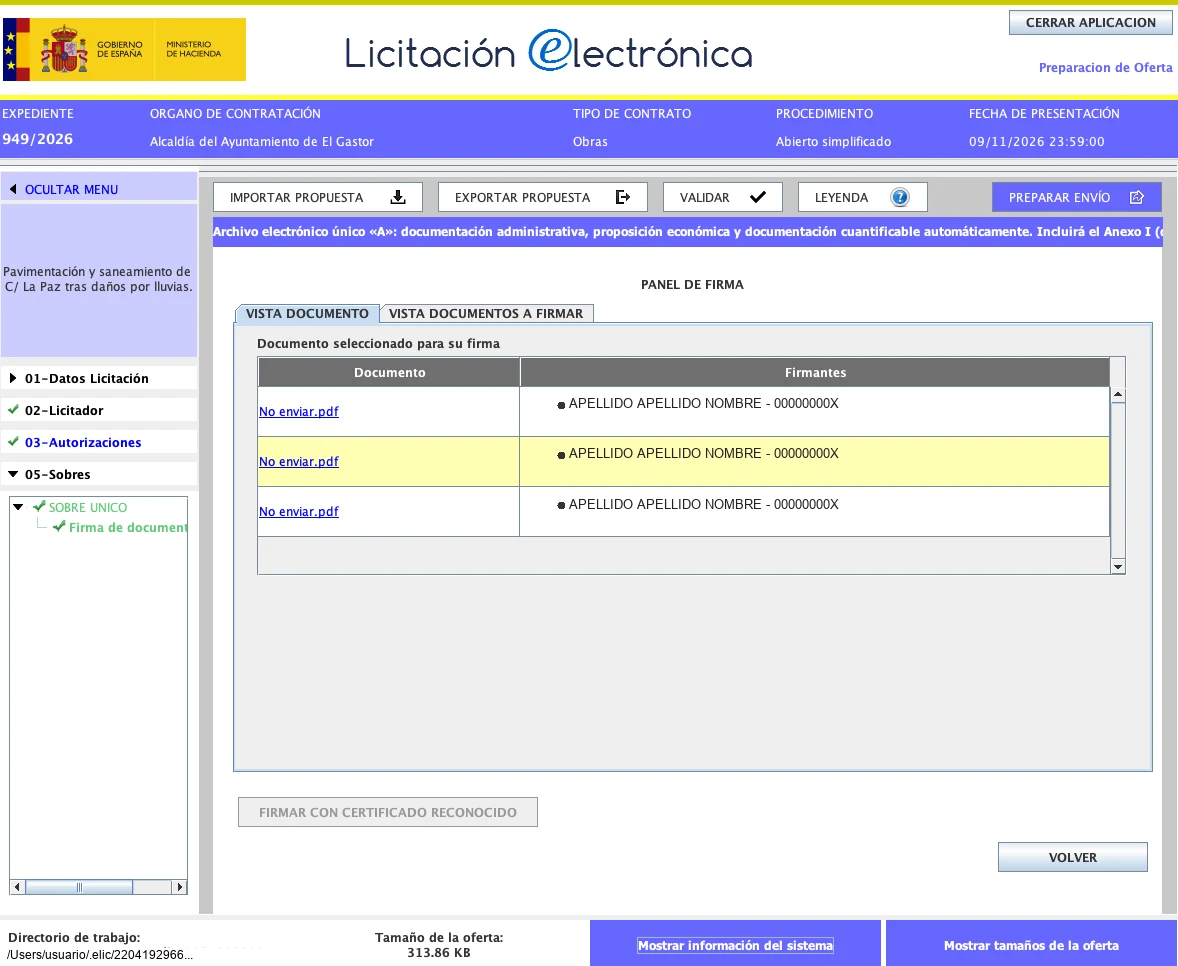 Plataforma del Estado, paso 10: Firma los documentos